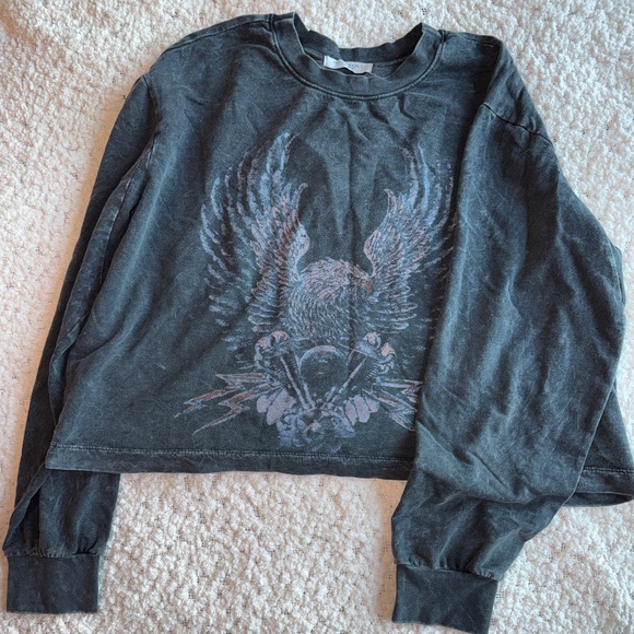 Project Social T Tops - Project Social T Washed Black Crewneck Sweatshirt